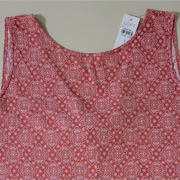 Loft Back Tie Red Print Vintage Feel Tank Top - Picture 8 of 11